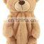 Cheap custom stuffed brown bear plush teddy backpack bag