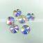 Crystal AB colorful round flatback crystals wholesale for shose making