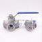 High quality stainless steel switch ball valve 1/2 " inch BSP female DN15 SS304 L type T flow 3 way water ball valve