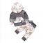 Baby Girl Hoodies with Pocket Top Striped Long Pants 2pcs Flower Print Outfit