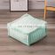 Wholesale living room floor chair cotton yarn woven square footstool pouf ottoman