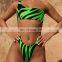 High Waist Sports Swimwear Bikini Neon Green Swimsuit Female Bathers One Shoulder Sexy Women Biquini Bathing Suit