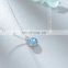 I Love You Forever Heart Of The Sea Peach Heart Love Crystal Silver Necklace Wholesale