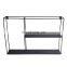 Hot sale European simple style display decorative black garden metal wire wall hanging decorative shelf planter stand