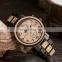Hot Sale Men Watches Wood Quartz Watch Customize Chronograph Date Wristwatch Waterproof Handmade Logo Dropshipping OEM
