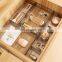 Wholesale adjustable acrylic knife spoon plastic mini divider clear kitchen cabinet desk organizer tray plastic drawer organizer