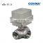 COVNA 3 Way T Port 12V DC Stainless Steel Electric Actuator Ball Valve Water Flow Control Motorized Electric Ball Valve