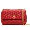 Lambskin women's one shoulder messenger chain bag