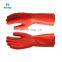 Individual Pack Red Color Chemical Resistant Anti Slip High Grip Work Wrinkle Rubber Gloves For Fishing