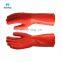 Individual Pack Red Color Chemical Resistant Anti Slip High Grip Work Wrinkle Rubber Gloves For Fishing