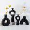 New Arrivals Black Ceramic Vase Matte Hydroponics Wedding Centerpieces Dried Flowers Vase For Home Decoration