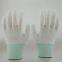 white polyester knitted white PU palm coated safety work gloves anti-static comfortable breathable