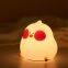 Lámpara de noche de silicona de pollito colorido y lindo con tecnología LED, recargable, de mesa y de noche, con sensor táctil para dormitorios