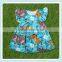 Latest style frozen elsa print girls summer dresses flutter sleeve dress for baby girl childrens boutique clothing dress