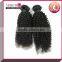 Top grade 100% brazilian cheap human hair kinky curly lace closure with hair bundles