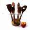 Hot Sale Acacia Wooden Holder 6pcs Wooden Cooking Tool Set