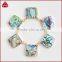 Emerald Green Abalone Necklace Paua Sea Shell Jewelry Blue Iridescence Pendant