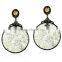 White Agate Gemstone Carved Earrings, Silver Gemstone Earrings, Diamond Round Dangle Earrings, 925 Silver Earrings Supplier