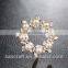 new design pearl Austrian crystal korea flower wedding christmas silver pearl brooch