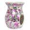 Cerise and silver series crackle mosaic glass oil burner for home decoration