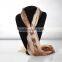 fashionable metal alloy crystal and white rose flowers scarf ring