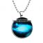 DIY Jewelry Glowing Necklace Blue Nebula Necklace Glass Cabochon Dome Pendant Glow in The Dark Necklace