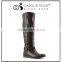 Ladies Miltary Boot PU Knee High Boots Side Zipper Shoes