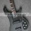 4 string neck through body electric bass guitar with black colour
