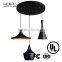 Free sample CE/UL listed Modern Unique black/white pendant lamp chandelier lighting