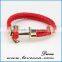 VIRGINSTONE Rose Gold Anchor Genuine Cow Leather Strip Bracelets women cuff rope bracelet