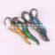 Mix Color Snakeskin Druzy Gemstone Pendants, with pave crystal and Freshwater Pearl Horn Pendant