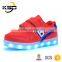 2016 The Latest Low MOQ Buckle Strap Child Shoe LED Light Up Kids Shoes