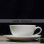 Bulk item of Classic White Porcelain 9 Ounce Espresso Cup and Saucer,wide mouth coffee cup