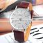 Dalas White Dial Brown Leather Strap Simple Lady Sport Analog Fashion Casual Women Quartz Wrist Watch