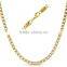 fashion style IP gold plating stainless steel gold neck chain design 4mm wide necklace for girls and boys
