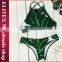 Wholesale Green Leaf print with Tassels Latest Fashion Woman women swimsuit 2017