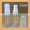 yuyao factory plastic pet sprayer bottle/travel bottle kit 15ml
