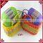 Colorful plastic woven hand basket fruit vegetable used mini shopping baskets