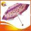 Custom Pink Color Three Folds Umbrella for Promotion