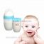 New Launched Food Grade BPA Free Liquid Silicone Baby Bottle with Dispensing Spoon&Plastic Storage Cap