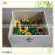 wholesale square glass lid wooden flower rose box