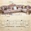 M878 Living room furniture classical solid wood frame fabric sofa/fabric big corner sofa