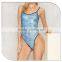 Blue fish pattern women sex swimming suit / sexy swimming suit