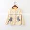 Fine-knit kids cardigan sweater in 100%cotton bunny pattern