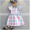 High quality kids boutique clothes ruffle sleeve colorful plaid clothing 2017 wholesale new model designer baby girl dresses