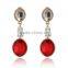 Red semi-precious luxury crystal pendant earrings fashion style women loved stud earrings wholesale 2016