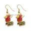 New Products 2015 fleur de lis football charm dangle earring for crowd