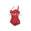 Retro Red Dot Design One Piece Monokinis Swimsuit