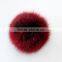 Myfur Genuine Fox Fur Pompoms with Snow Top Red Fox Fur Ball Accessory