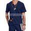 Unisex V-Neck Medical Scrub Top with Multi Pockets